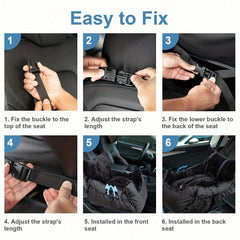Comfortable Car Seat for Small Dogs And Cats, Featuring a Safety Leash, Storage Pocket, And Non-Slip Base, Perfect for Safe Travel (Black, 50X50X20Cm)