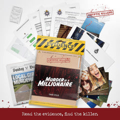Cryptic Killers Unsolved Murder Mystery Game - Cold Case Files Investigation Detective Clues/Evidence - Solve the Crime - for Individuals, Date Nights & Party Groups - Murder of a Millionaire
