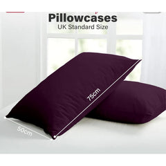 Pack of 2 Softtouch Ultra-Fine Pillowcases, 200Tc Pure 100% Polycotton Envelope Closure Pillow Covers, Available in a Variety of Colors, Fade-Resistant Fabric Bedding, Suitable for Various Style Settings, Machine Washable.
