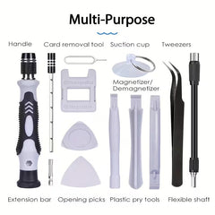 114-in-1 Premium Screwdriver Tool Set, Magnetic Bit Design & High Hardness Construction, Multi-functional Repair Kit with Specialty Special-Shaped Screw Bits