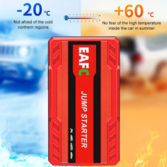 Portable Car Jump Starter Battery Power Bank Emergency Booster with LED Light 12V Auto Starting Device Support Starting 12V Gasoline Cars Up to 3.0L