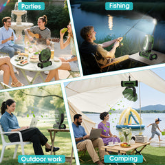 20000mAh Personal Electric , 4 Speeds Wind Hanging , with LED Light Rechargeable Portable USB , Essential for Summer Camping, ABS Material Personal Electric , Outdoor  Suitable for Office, Camping, Picnicking, Beach, Fishing
