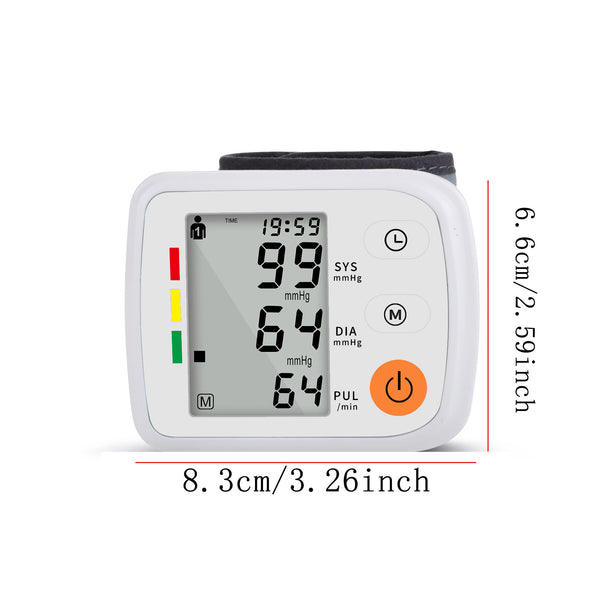 JIACOM Digital Blood Pressure Monitor with Pulse Rate Detection - Adjustable Wristband, Soft LCD Display, Battery Powered, Easy-to-Use for Adults & Teens, Voice Broadcast Function, Blood Pressure Wristband | Sleek White Design | Soft Fabric, Blood Pressur