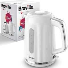 Breville Bold Vanilla Cream Electric Kettle | 1.7L | 3Kw Fast Boil | Cream & Silver Chrome [VKT223]