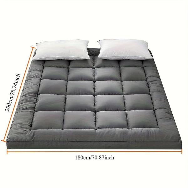 10cm Hotel Quality Mattress Topper | Super Soft with 1200GSM Hollowfiber Filling | Elasticized Corner Straps | Single, Small Double (4ft), Double, King, Super King Size, Grey
