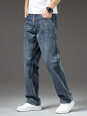 Geng Yuanshi High-End Summer Men's Jeans New Trend Fashion Straight-Leg Light Business Stretch Denim Pants