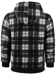 Men'S Heavyweight Fleece Hoodies Jacket - Full Zip Up Thick Sherpa Lined Flannel Plaid Shirt Jacket