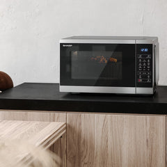 Sharp 25 Litre 900W Digital Microwave with 1000W Grill, YC-MG252AU-S