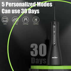 SEJOY Dental Oral Irrigator USB Rechargeable Teeth Cleaner Portable Dental Water Flosser 5 Modes IPX7 Mouth Washing Machine