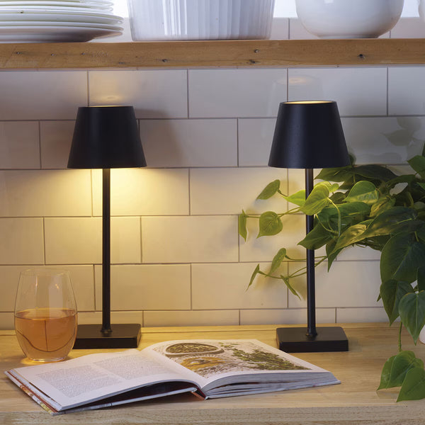 Mikasa Touch Control LED Lamp Set of 2 in Black