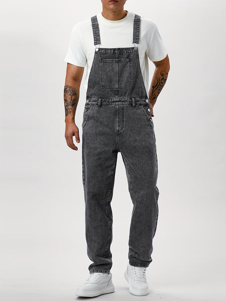 Men'S Casual Washed All-Match Denim Overalls