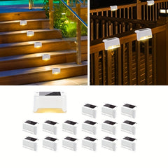 10pcs set of solar outdoor garden lights, home garden layout staircase deck lights, hallway wall lights, railing decorative lights, holiday decorative atmosphere lights, IP44