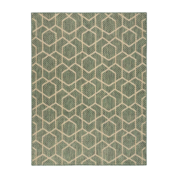Nourison Horizon Geometric Indoor / Outdoor Rug in 2 Sizes, Green