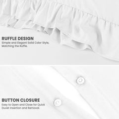 3-Piece Ruffle Frilled Duvet Cover Set – Soft, Comfortable Bedding with Pillowcases, Button Closure, Elegant Layered Design