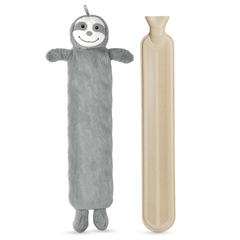 2L Happy Sloth Hot Water Bottle - Natural Rubber for Longer Heat – Hot Water Bag for Pain Relief on Aches or Injuries, Hand Feet Warmer, Neck and Shoulder Pain Relief