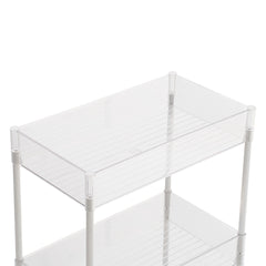 2/3/4-Tier Transparent Storage Cart - Multi-Functional Rolling Organizer with Wheels | for Bathroom, Kitchen, Laundry Room | Snack & Toiletries Holder (Easy Assembly)