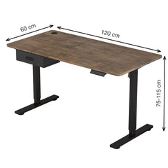 Electric Standing Desk, Sit Stand Table, Height Adjustable Electric Standing Computer Desk with USB Charging Port and Desk Drawer for Home Office