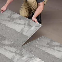 26/52pcs Marble Texture PVC Self-Adhesive Floor Tiles - Peel & Stick Easy Install for Rental Homes, Bedroom & Kitchen - Dark Gray/Light Gray/White Decorative Floor Renovation Patches (26, White)