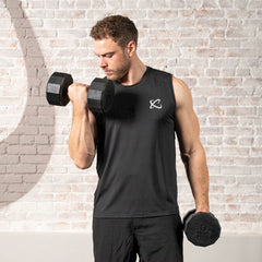 Centr 210Lbs (95Kg) Rubber Dumbbell Set with Weight Rack