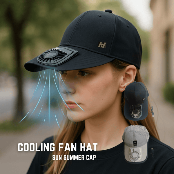 USB Rechargeable Cooling Fan Baseball Cap, 3-Speed Adjustable Airflow Sun Hat for Outdoor Sports, Golf, Fishing, Hiking