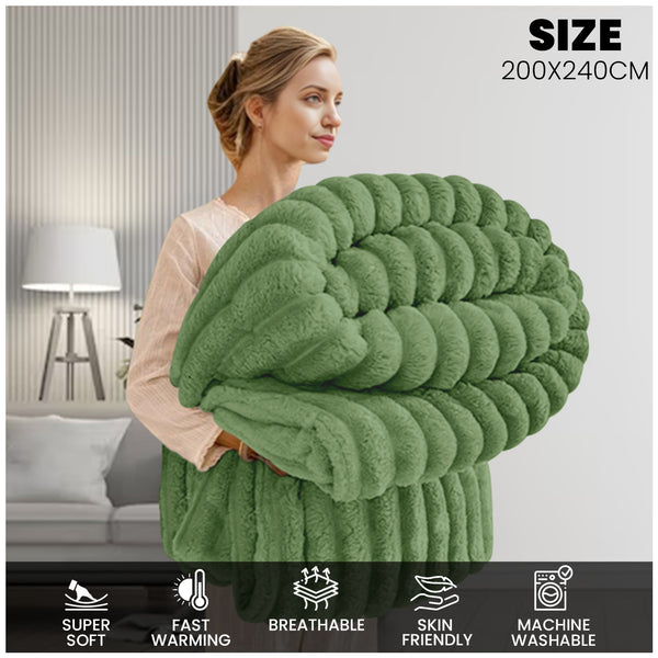GC GAVENO CAVAILIA Luxuriously Ribbed Throw, Soft Plush Fleece Blanket, Lightweight and Cosy Sofa Bed throw, 200x240cm, Premium Quality Polyester Decorative Throw for Home Comfort | Fast Dispatch from Local Warehouse | Trusted UK Brand
