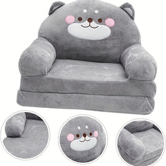 Cozy Kid Folding Sofa, Plush, Washable Lounge Chair for Playroom & Nursery, Foldable Soft Toddler Chair for Reading Relaxing Sleeping