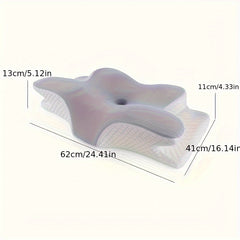 1pc Slow Rebound Cervical Pillow, Ergonomic Neck Contour Support for Side Sleep, Machine Washable Cool Soft Pillow Cover