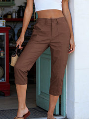 Women'S High-Waisted Straight-Leg Cropped Casual Pants | Side-Pocket Design, Breathable Drape Fabric, Office & Commute Pants | 2026 Summer New Arrival Women'S Casual Pants, Summer Women'S Clothing, Women'S, Affordable