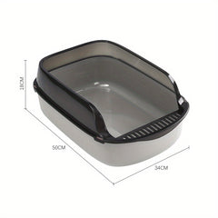 Extra Large Open Cat Litter Tray High Sided Deep Jumbo Rim Pan Box Loo Toilet Large Open Cat Litter Tray High Sided Deep Jumbo Pan Box Loo Toilet Cat Centre Extra Large High-Sided Cat Litter Box - Semi-Enclosed Design with High Walls for Cats & Rabbits, E