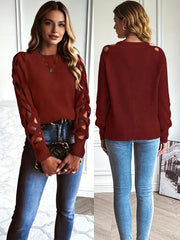 Directional Spring Summer 2026 New Style Solid Color Hollow Out Pullover Sweater