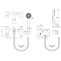 Deva Zonos Bath Tap and Shower Head Mixer Set, Model ZON106