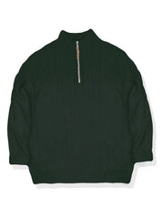Men's Sweater, Half-high Collar Zip-up Cable Knit Sweater, with Adjustable Collar Opening, Crafted Using Classic Cable Knit Technique, Simple and Versatile, Suitable for Casual Daily Wear, Presenting a Mature and Stable Fashion Style, Ideal for