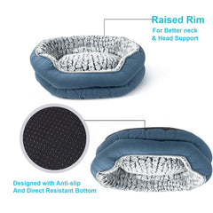 Dog Bed - Washable Rectangle Dog Beds, Anti-Anxiety, Soft Plush Non-Slip Bottom Pet Bed Mattress Mat Machine Washable