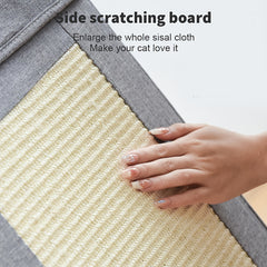 Large 3-in-1 Cat House Cat Cave Cats Foldable Cat Bed - Cozy, Washable & Easy-to-Clean, All-Season Enclosed Pet Nest with Scratching Board, Polyester, Gray with Fluffy Interior for Comfortable Cat Living, Kitten Bed, for Cats Small Dogs41 * 41 * 64cm