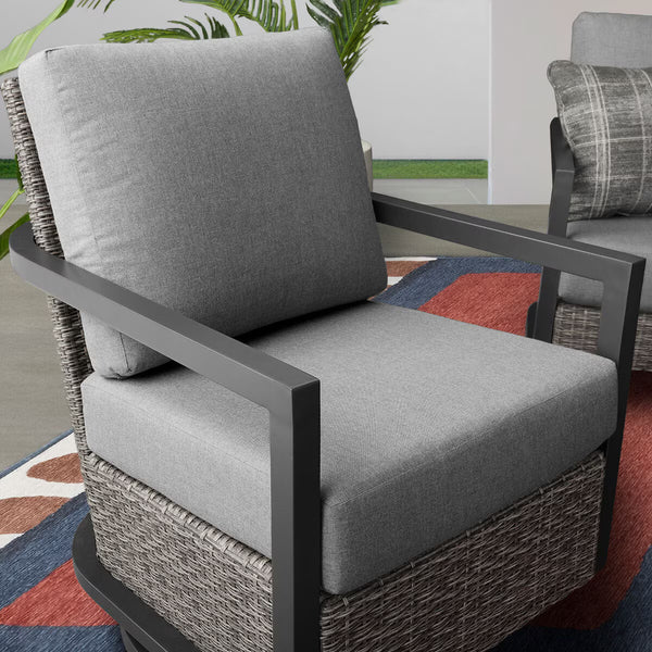 Agio Luna 4 Piece Deep Seating Swivel Patio Set + Cover
