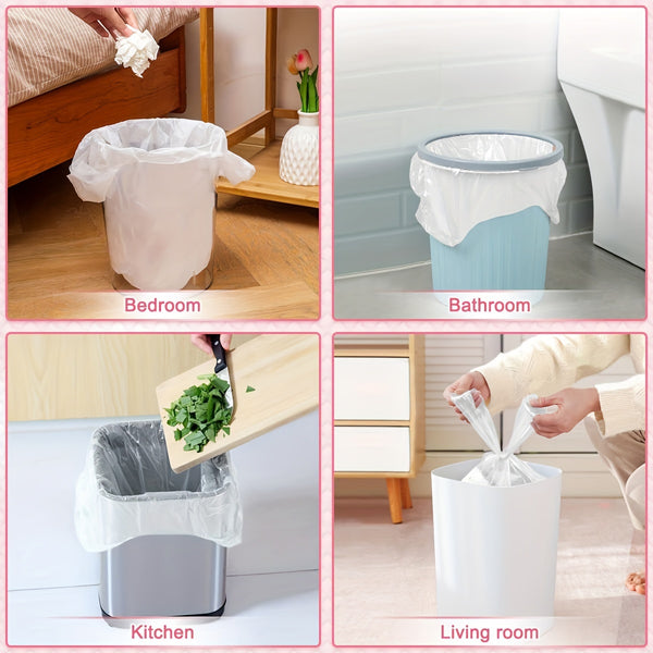 Garbage Bag 6L-8Liter Small Bathroom Foot Garbage Bag (With Handle), Small Garbage Bag, Convenient Car Garbage Bag 110 Transparent And White Inner