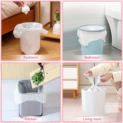 Garbage Bag 6L-8Liter Small Bathroom Foot Garbage Bag (With Handle), Small Garbage Bag, Convenient Car Garbage Bag 110 Transparent And White Inner