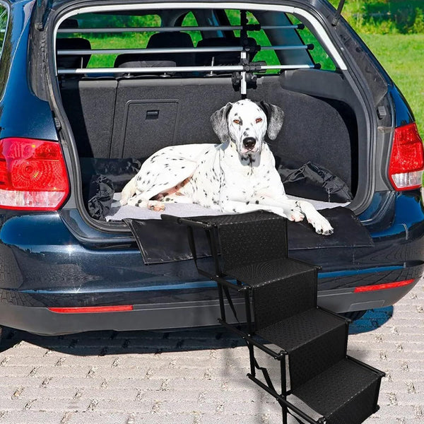 4 Step Stairs Folding Portable Dog Ramp  Boot Access Ladder for Pet Dog Cat