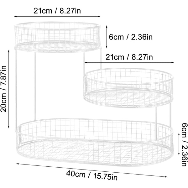 3-Layer Desktop Storage Rack - Iron Fruit Basket & Vegetable Organizer for Kitchen Dining Table, Space Saving Metal Storage Rack