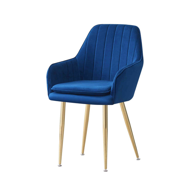 MOF Velvet Dining Chairs Kitchen Chairs Living Room Chairs with Sturdy Metal Legs Reception Chairs with Backrest and Padded Seat