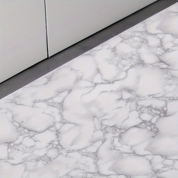 10M Self Adhesive Grey White Marble Effect Vinyl Wrap Film for Kitchen Worktops Wall Floor Sticker