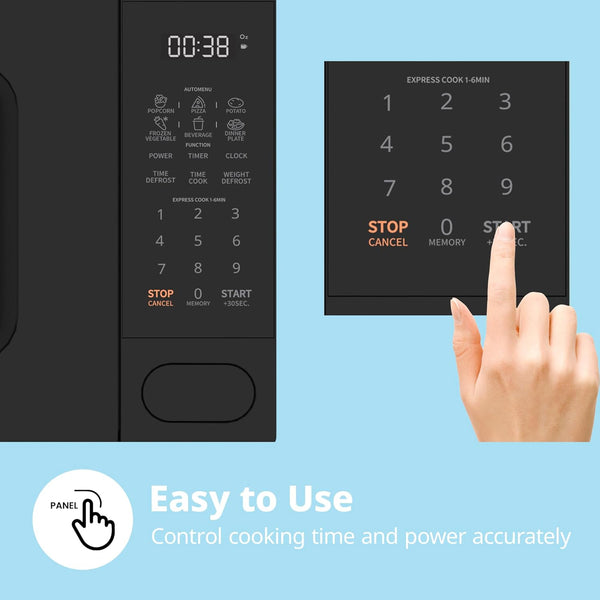 Midea COMFEE' 700W 20 Litre Digital Microwave Oven: Functional & Stylish for Any Kitchen, with 6 One-Touch Cooking Presets, Express Cook, 11 Power Levels, Defrost, Memory Function - Black