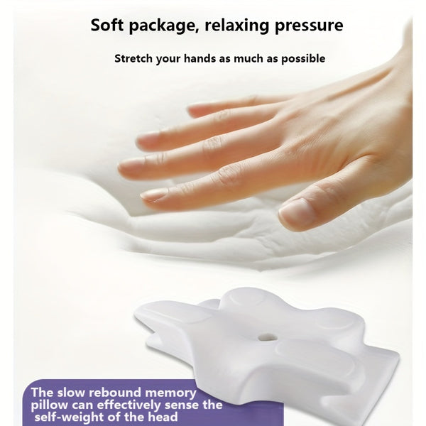 1pc Slow Rebound Cervical Pillow, Ergonomic Neck Contour Support for Side Sleep, Machine Washable Cool Soft Pillow Cover