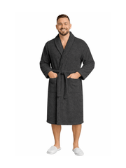 Men'S Hooded Cotton Bathrobe – Ultra Soft Terry Cloth Spa Robe with Adjustable Belt & Deep Pockets – Knee Length Luxury Home & Hotel Dressing Gown