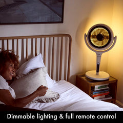 Aircraft LUME Ultra Quiet 2 in 1 Air Circulator Fan with Remote & LED Backlight in Stone White