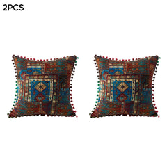 18x18 Inch Reversible Turkish Pattern Pillows (Set of 2 with Inserts) - Romantic Turkey Boho Floral Double Sided Design, Premium Polyester Cover & Fill, Decorative Accent Pillows for Sofa, Chair, Bedroom