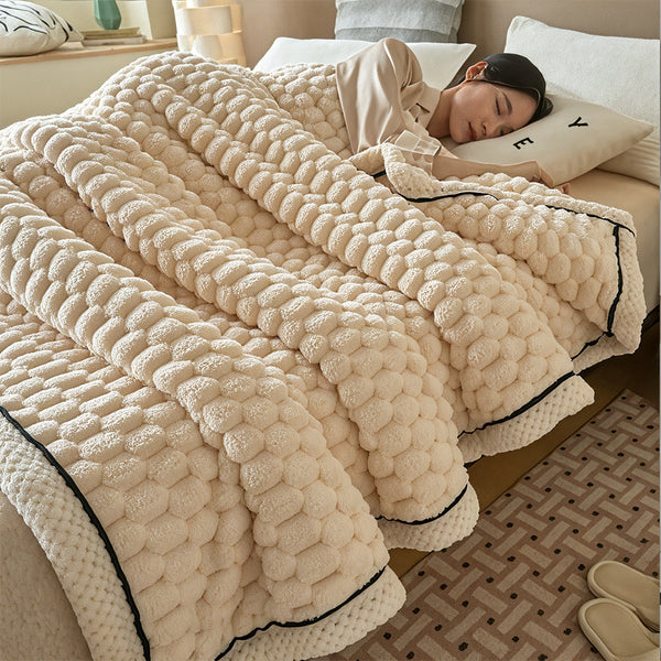 Weighted Blankets, 1pc Double Sided Milk Velvet Throw Blankets, Luxurious, Soft & Warm for Couch, Bed, Office, Car, Thickened All Season, Sofa & AC Warm Nap Blanket, Ideal Housewarming Gift, Single/Double/King/Super King