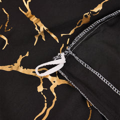 Gold Marble Print Quilt Cover and Pillowcase Bedding Set, Light Luxury High-end Creative Design Bedding Three-piece Set, 2 Pillowcases and 1 Quilt Cover, Soft and Comfortable Bed Three-piece Set for All Seasons, Black