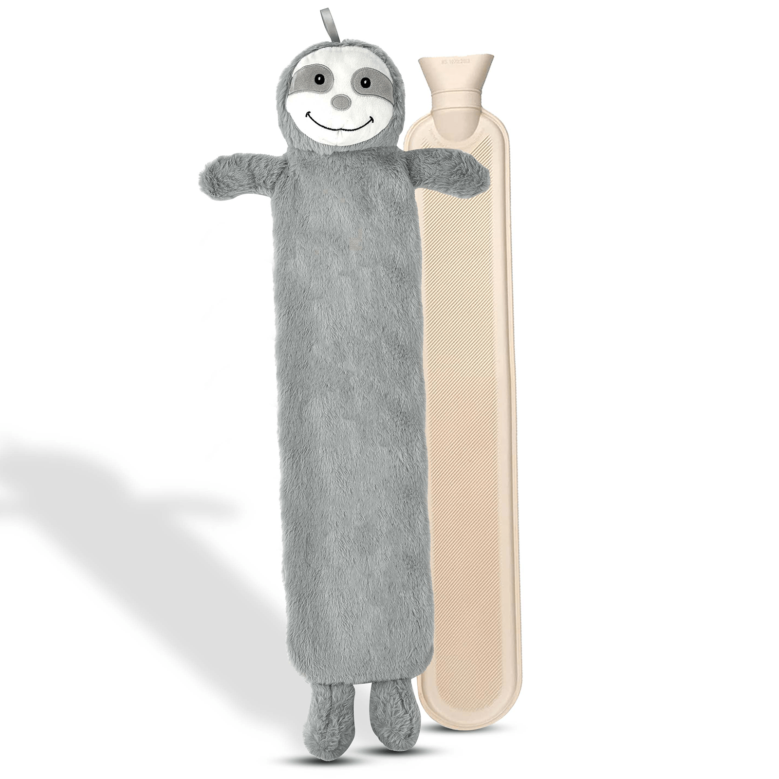 2L Happy Sloth Hot Water Bottle - Natural Rubber for Longer Heat – Hot Water Bag for Pain Relief on Aches or Injuries, Hand Feet Warmer, Neck and Shoulder Pain Relief