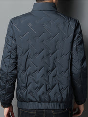 Lightweight Winter Stand Collar Jacket for Men, Quilted Thermal Business Casual Coat, Cold Weather Outerwear